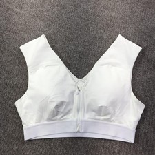 Tommie Copper Sports Bra Womens XL White Front Zip Copper Znergy Compression