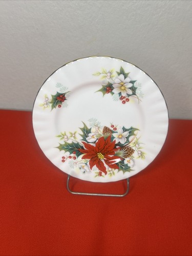 Lot de 8 assiettes à pain et beurre Royal Albert Poinsettia os Chine Noël - Photo 5/20