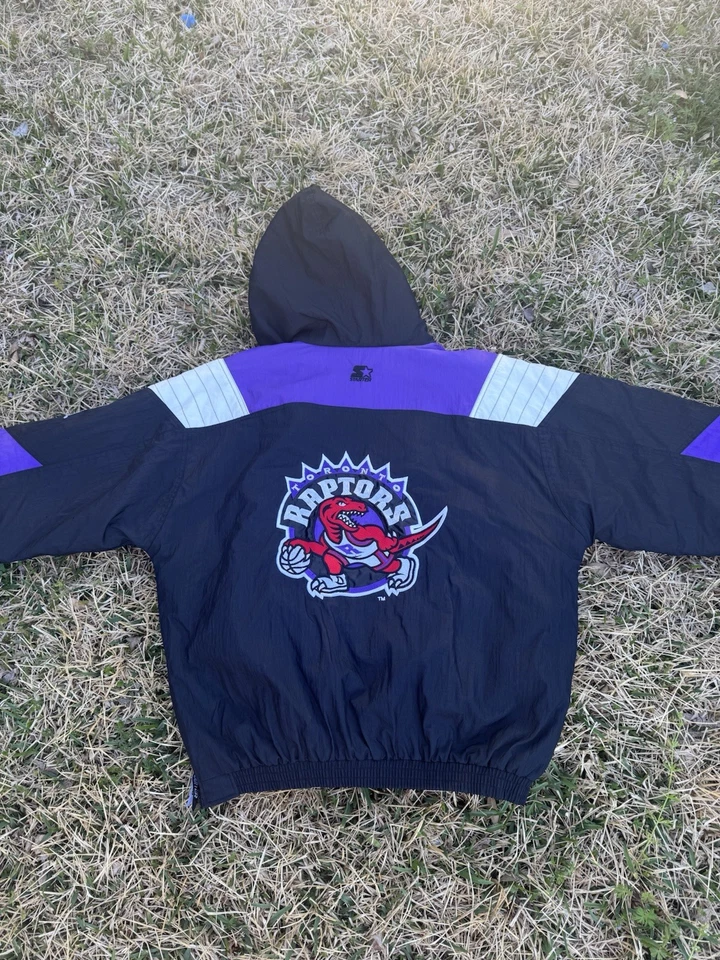 Chaqueta cortavientos años 90 Starter Toronto Raptors púrpura y blanco  Foto 4 de 4