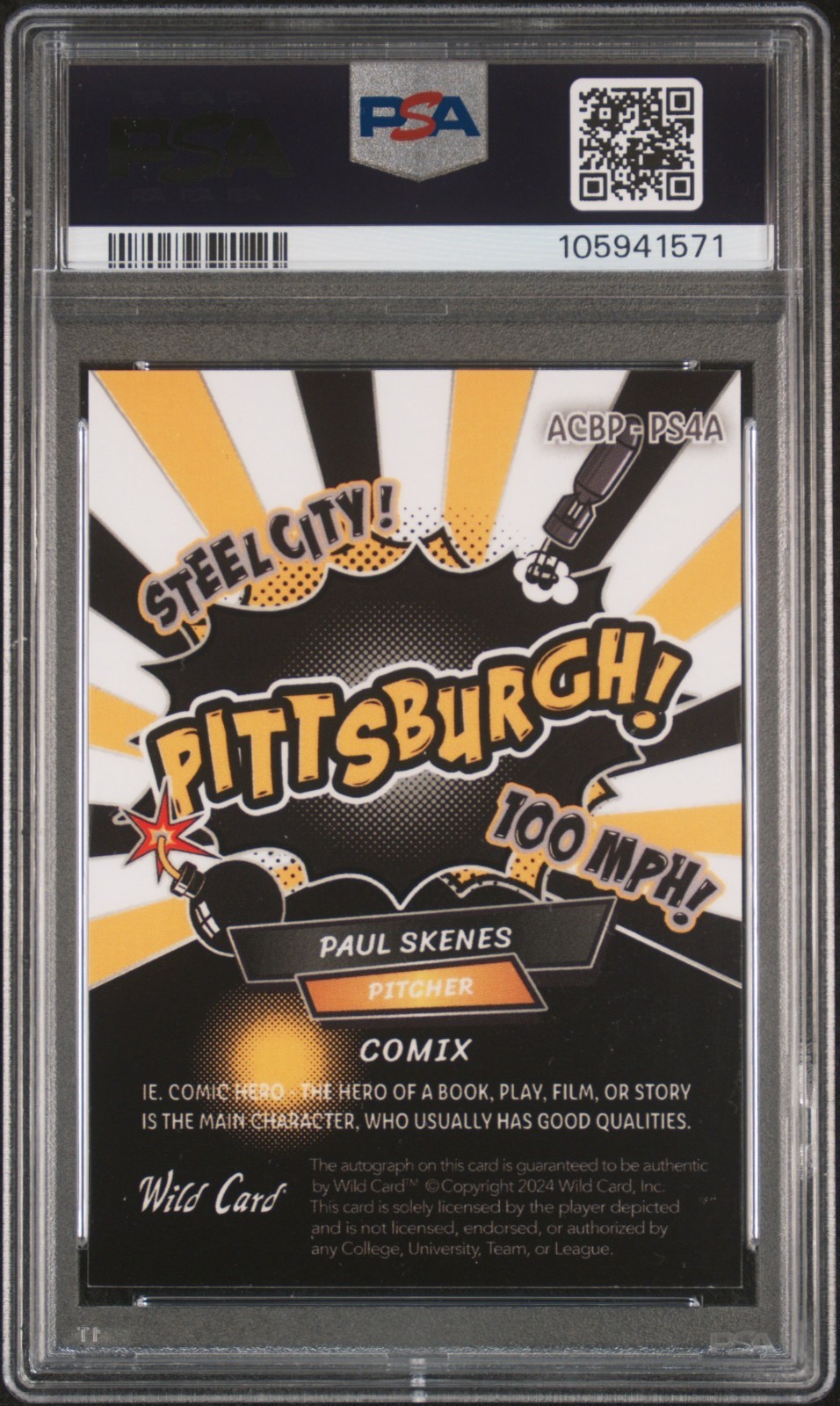 🔥 2024 WILD CARD ALUMINATION COMIX PAUL SKENES ROOKIE AUTO RC 1/1 MINT PSA 9 🔥 view 2