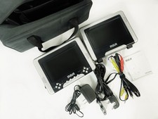RCA DRC6930N 6" Screen Portable DVD Player 2 Screens Cords Case headrest mounts