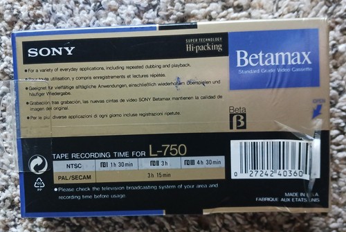 Lot De 38 Cassettes Vidéo Betamax - Sony L-500, L-125, BASF L-500...