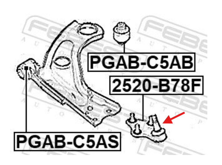 Front Left or Right Lower Ball Joint FEBEST 2520-B78F