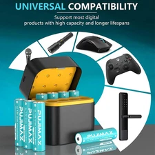 8×AA Lithium Batteries 3400mWh with Smart Charger 1.5V Rechargeable Eco-Friendly