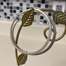 Kenneth Cole Large Hoop Earrings 925 Matte Silver