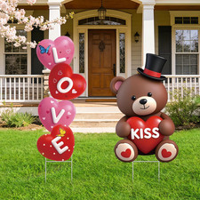 Valentines Day Decorations Outdoor, Large Valentines Yard Signs with Metal Stake
