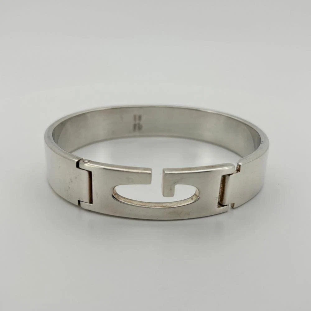 Autentico Bracciale Gucci Argento 925 G Logo Placca 17 cm Accessorio Uomo