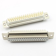1Pcs Gold Plated D-SUB 37 Pin Female Machine Round Straight DIP Connector 2 Rows