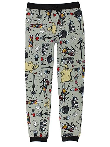 Nightmare Before Christmas Mens Holiday Jogger Lounge Pajama Pant X-Small Grey - Picture 4 of 8
