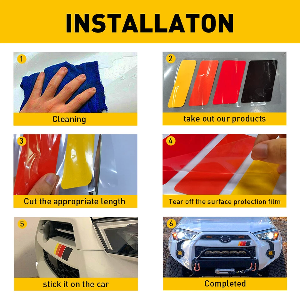 Calcomanía adhesiva a rayas tricolor estilo retro clásico para Toyota/Lexus, etc. 13 pulgadas J Foto 4 de 4