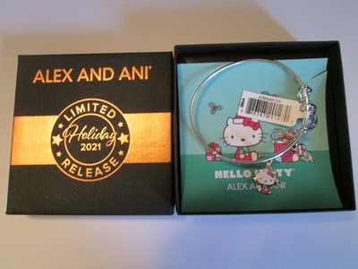 ALEX AND ANI HELLO KITTY HOLIDAY DUO CHARM BANGLE BRACELET, NEW IN BOX!