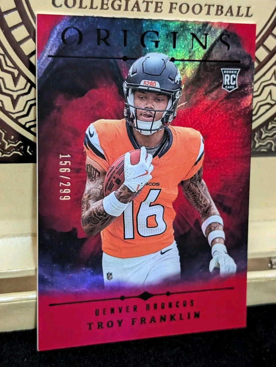 2024 Panini Origins #113 Troy Franklin Red Holo Rookie Card /299 RC BRONCOS