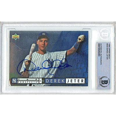 Derek Jeter Signed 1994 Upper Deck #550 Beckett BAS Slabbed Yankees MLB Auto