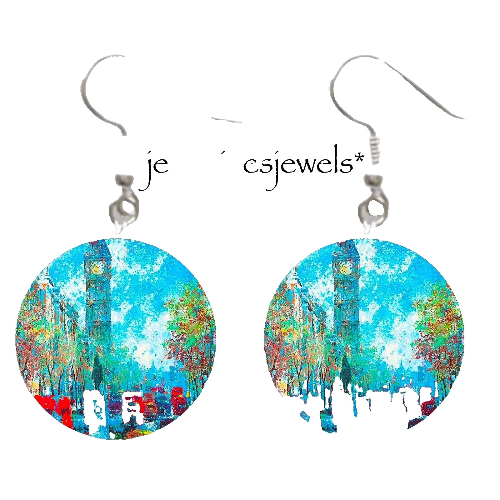 Retro Resin Silver Plated Fashion Earrings