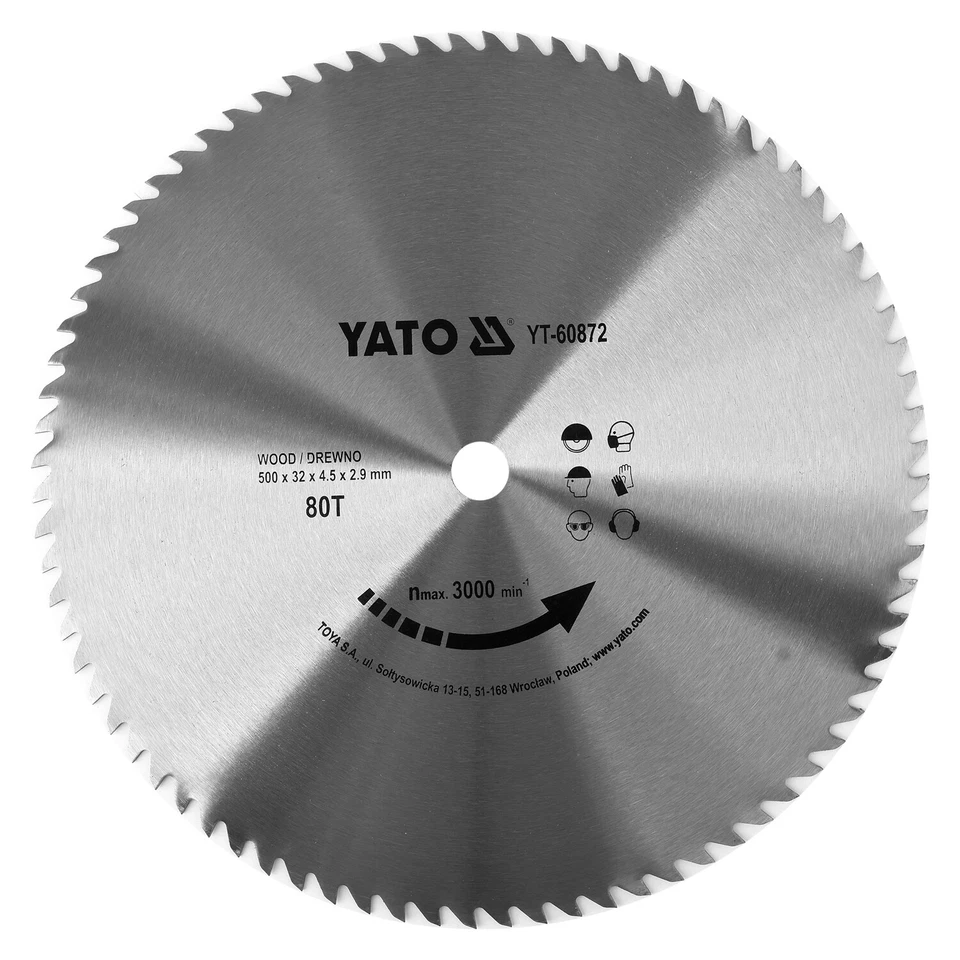 Sägeblatt Kreissägeblatt 500 x 32 mm Z100 Chromstahl für Holz Längs- Querschnitt - Bild 2 von 3