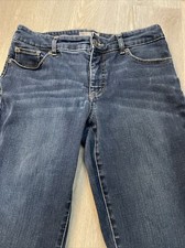 Chicos .5 / 8 Short Slim Dark Wash Stretch Womens Denim Jeans Waist 32"