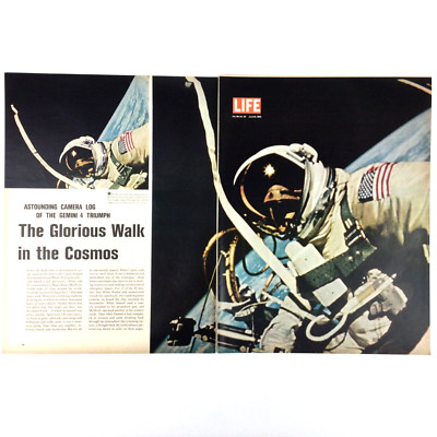 NASA Gemini 4 LIFE 1965 PRINT ARTICLE 9 pgs Astronaut White McDivitt Orbit Earth
