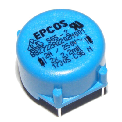 [2pcs] B82722A2202N001 Current-compensated ring core double choke 2x2.2mH 2A EPC