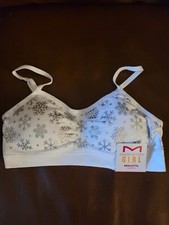 Maidenform Girls Bralette Size M Style 4217 Silver Snowflake