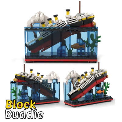 Titanic gebrochen Aquarium Eisberg Jack Dawson und Rose MOC Klemmbausteine