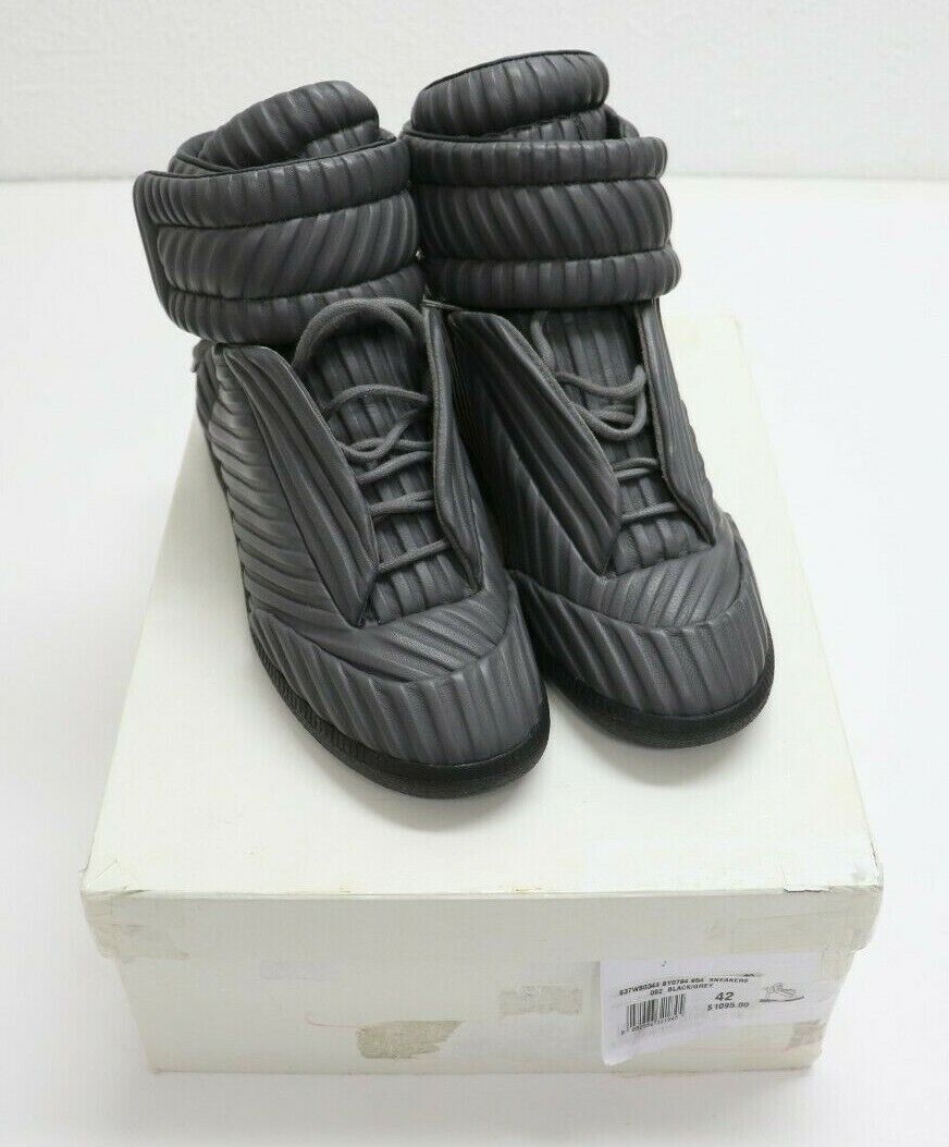 Maison Margiela Future Leather High-Top Sneaker | Black/Grey Maison Margiela Future Leather High-Top Sneaker | Black/Grey