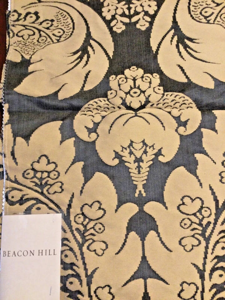 Tela de muestra Jinan 30 % seda algodón Beacon Hill 37" x 36" acabado teflón vintage Foto 2 de 3