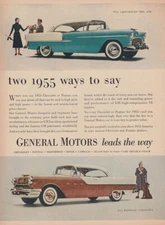 Two ways to say GM leads the way Chevrolet Bel Air Pontiac Catalina ad 1955 FJ