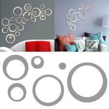 Sparkling Round Mirror Wall Stickers Reflective Home Decoration 24 Pieces