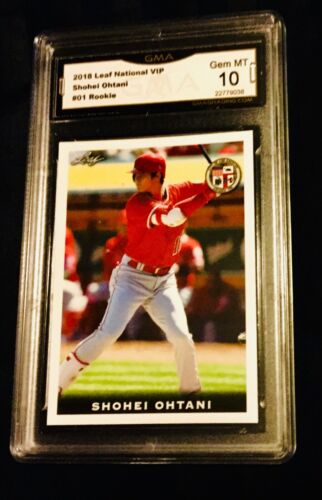 SHOHEI OHTANI ROOKIE 2018 GEM MINT 10 (VIP)! LEAF NATIONAL (#1) BASEBALL ANGELS!