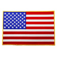 AMERICAN FLAG EMBROIDERED IRON-ON PATCH - LARGE 11-INCH USA PATRIOTIC BACK VEST