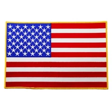 AMERICAN FLAG EMBROIDERED IRON-ON PATCH - LARGE 11-INCH USA PATRIOTIC BACK VEST