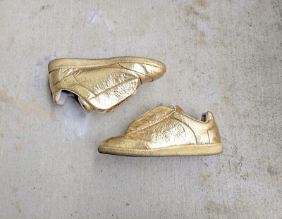 Maison Margiela Future Gold Men 9 42 Leather Low Top Sneakers