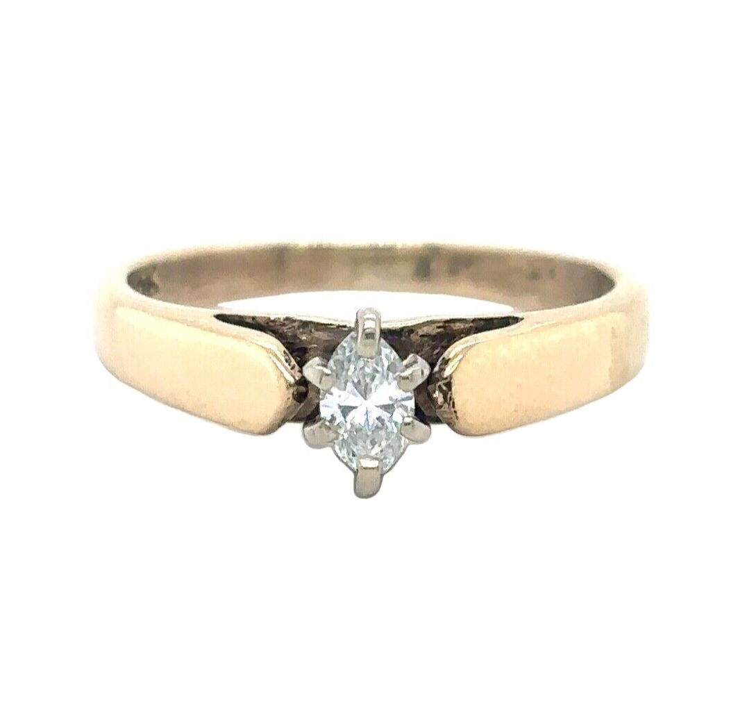 10k Yellow Gold 1/5ctw Diamond Solitaire Ring 2.3g Size 5.25