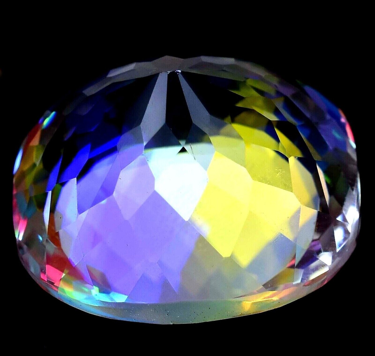 49.25 CT+ Rainbow Color Cushion Cut Natural Mystic Topaz