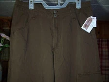 TIME AND TRU WOMENS HIGH RISE WIDE LEG CARGO PANTS SIZE 12 REGULAR BROWN STYLISH