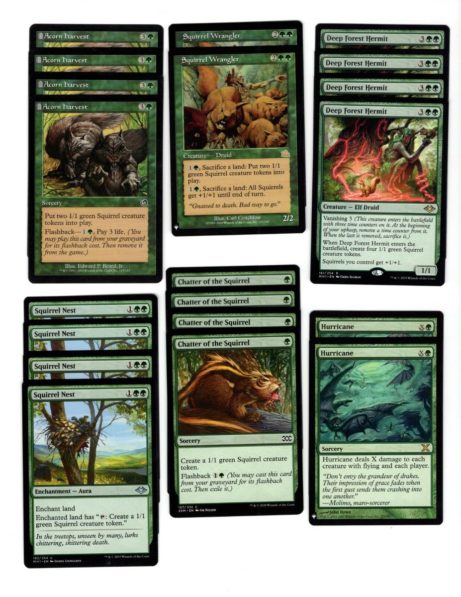 Nutty Squirrels- 60 + 1 Card Green Magic the Gathering Deck-Rares