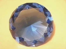 Crystal glass cut diamond shape sky blue crystal sale aid display 4x2.5 inch