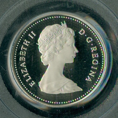 1986 CANADA 25 CENTS PCGS PR69 DCam  SPOTLESS * - Afbeelding 2 van 4