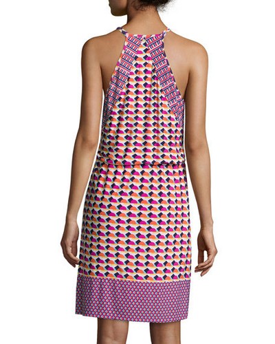 NEW Womens Multi Pink White Summer Beach Drawstring Sleeveless Dress XS S GIFT - Picture 2 of 2