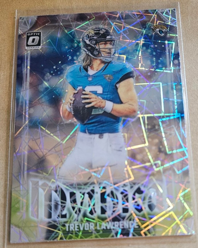 TREVOR LAWRENCE SSP MYTHICAL PRIZM 2023 DONRUSS OPTIC CARD NO. 8 JAGUARS 🐆 SSP