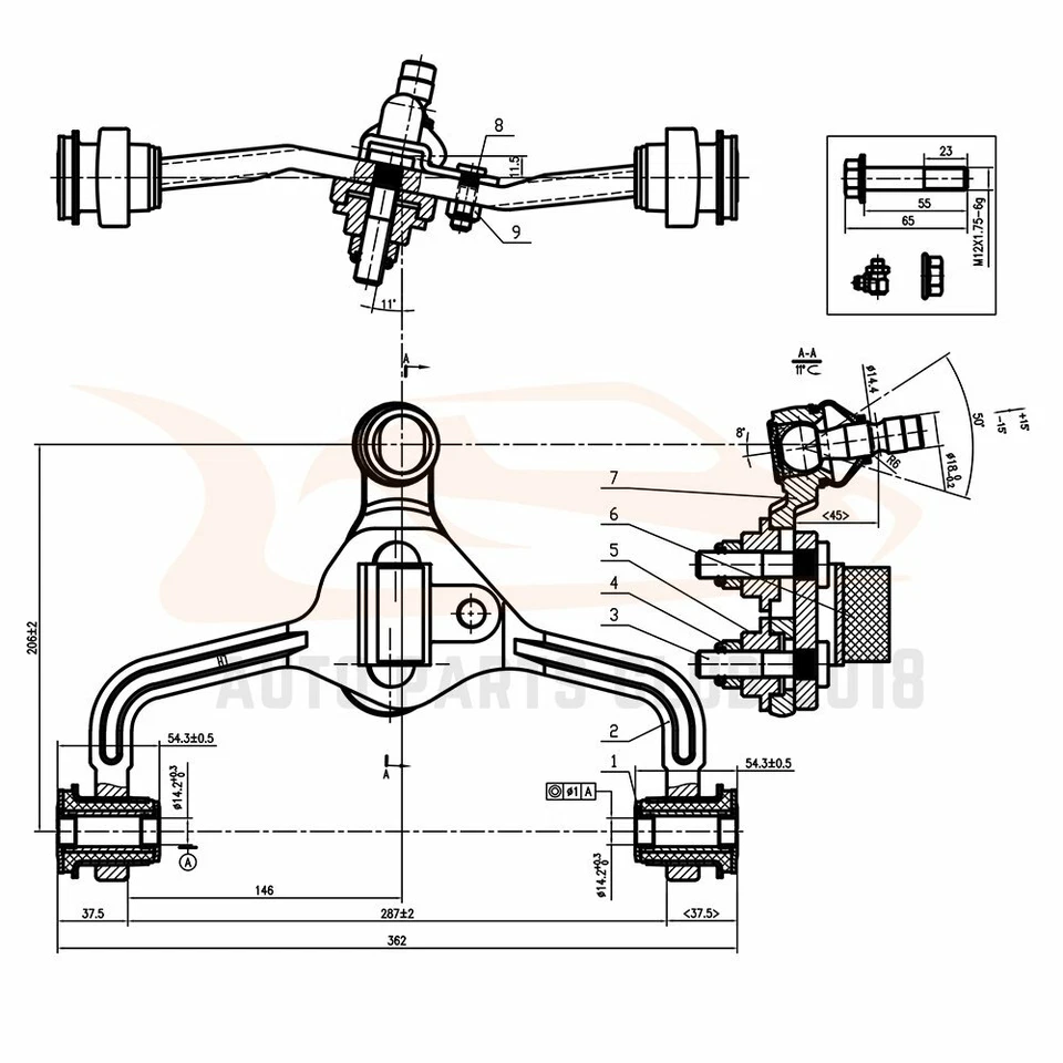For 1995-2002 Lincoln Town Car 14x Front Suspension Upper Lower Control Arms Set Foto 2 de 4