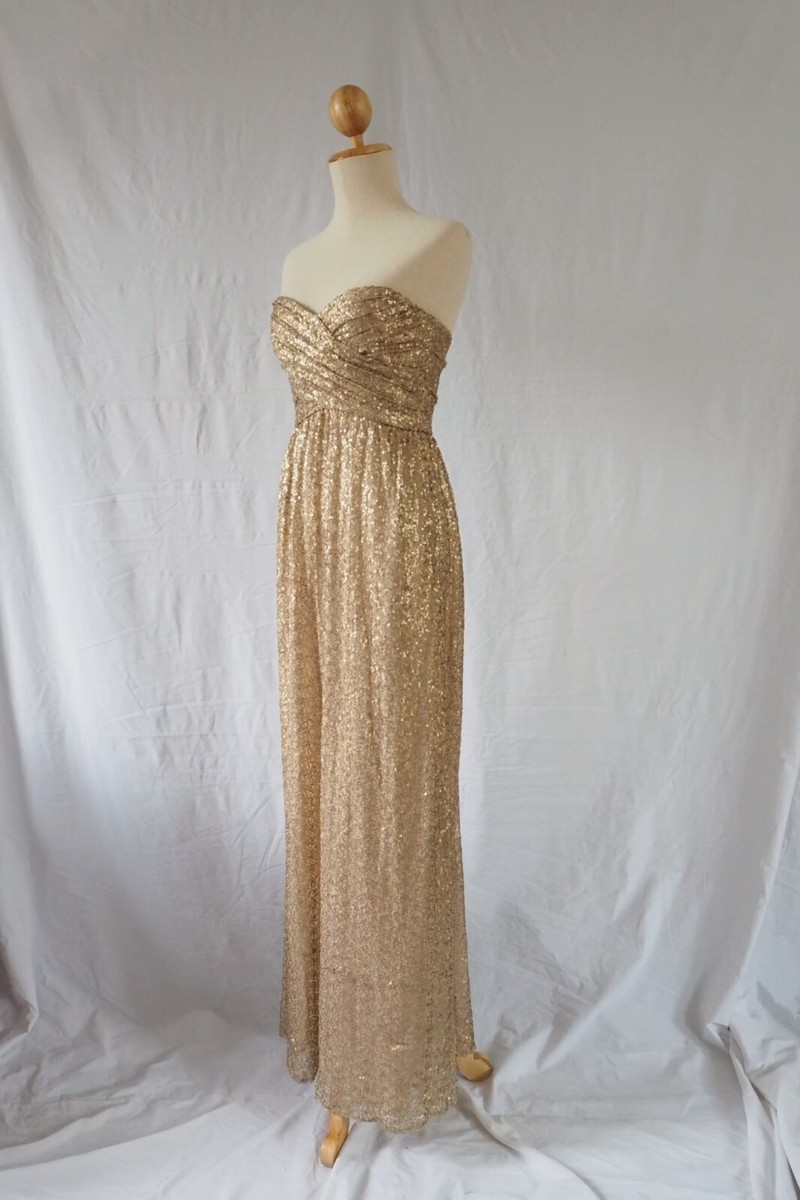 amsale gold dress Amsale Evening Dress P520S