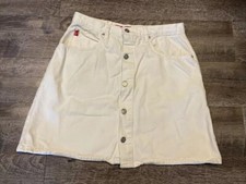 Vintage Y2K No Excuses white denim button down mini skirt Juniors 11/12