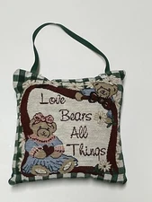 Love Bears All Things Doorknob Pillow Handmade 8"