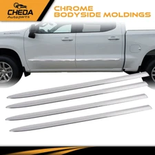Fit For 2019-2021 Chevrolet Silverado Crew Cab Chrome Door Body Molding Trim 2"