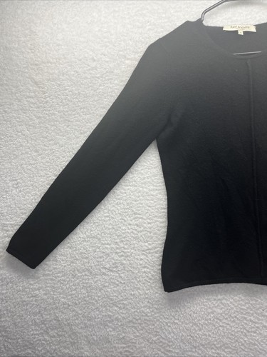 Rani Arabella Sweater Womens Small Black Cashmere Style Italy Made Active Work - Picture 2 of 12