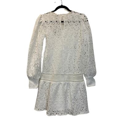 RIVER ISLAND white lace long sleeve mini dress Size US 2 NEW Pretty punk |  eBay