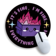 Dumpster on Fire Mouse Pad, Purple Small Mouse Pads for Desk Dumpster Purple