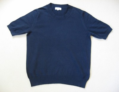 DARLING HARBOUR Kurzarmpullover Damen Pullover Dunkelblau Baumwolle Gr. M /38