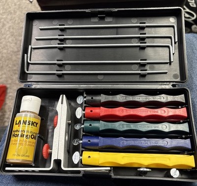 Lansky Professional System 5 Stone Ceramic Knife Sharpener Kit with Honing Oil
